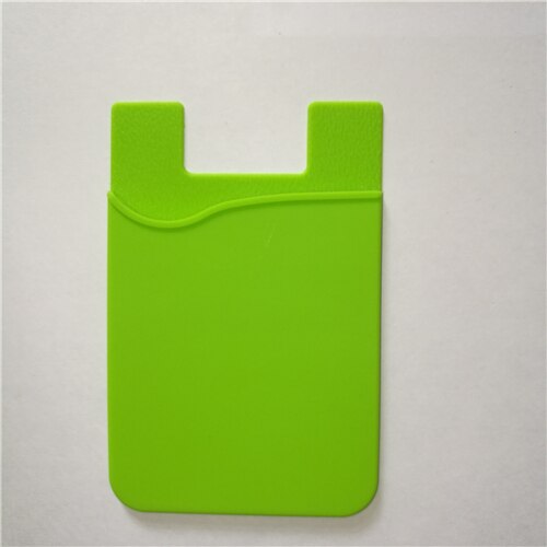1PCS Silicone Card Cover Mobile Phone Back Pocket Women Men Card Case Elastic Non-slip Cell Phone Stick Adhesive Card Holder: Green