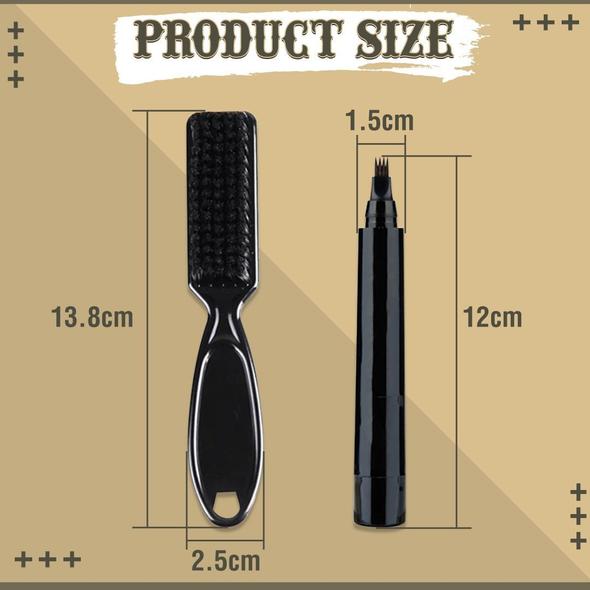 Baard Vullen Pen Kit Mannen Baard Potlood Filler Vormgeven Grooming Set Snor Micro Vork Tip Voor Naadloze Toepassing