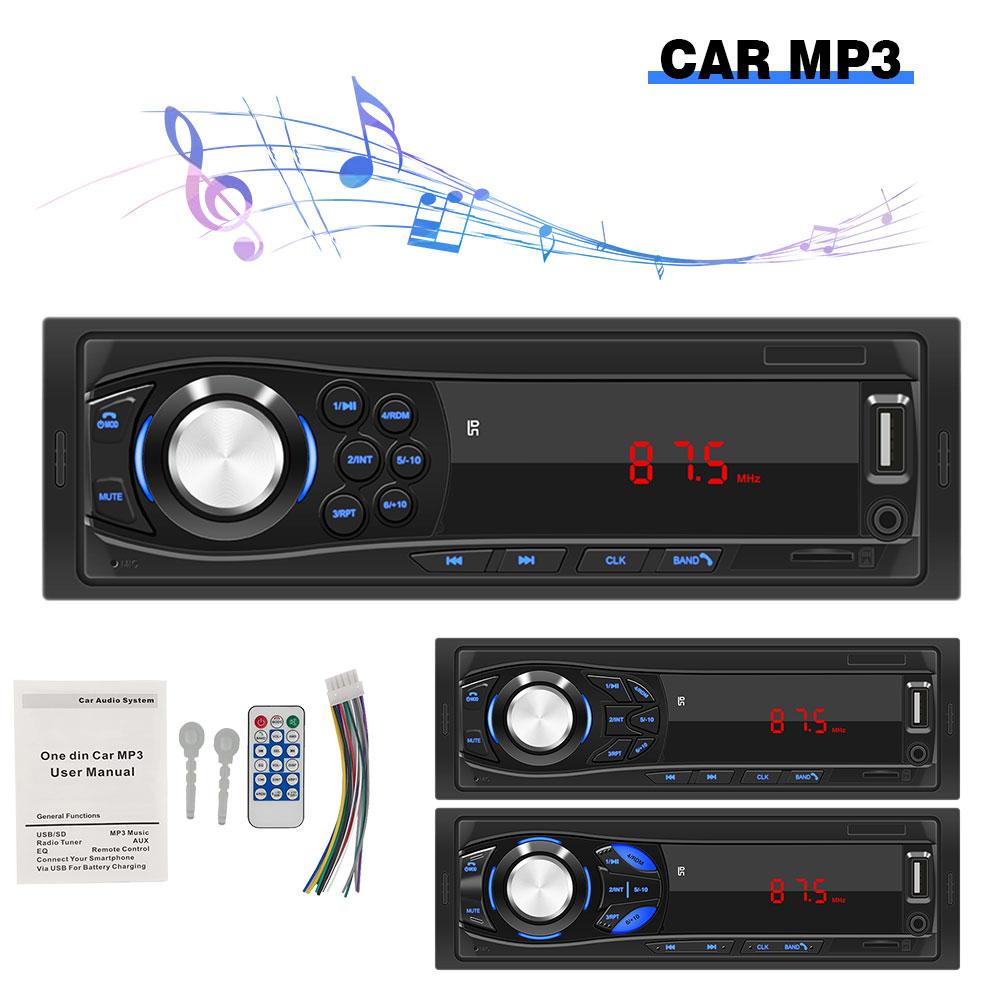 1 DIN Car Mp3 Player Stereo Remote Control Digital Bluetooth Audio Music Stereo Car Radio Multimedia Player USB/SD/AUX-IN