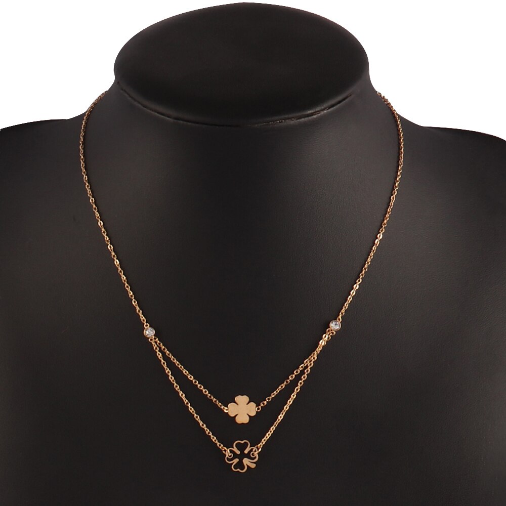 Trendy Product Stainless Steel Necklace For Women Gold Silver Color Charm Flower Butterfly Pendant Necklace Jewelry: B0264