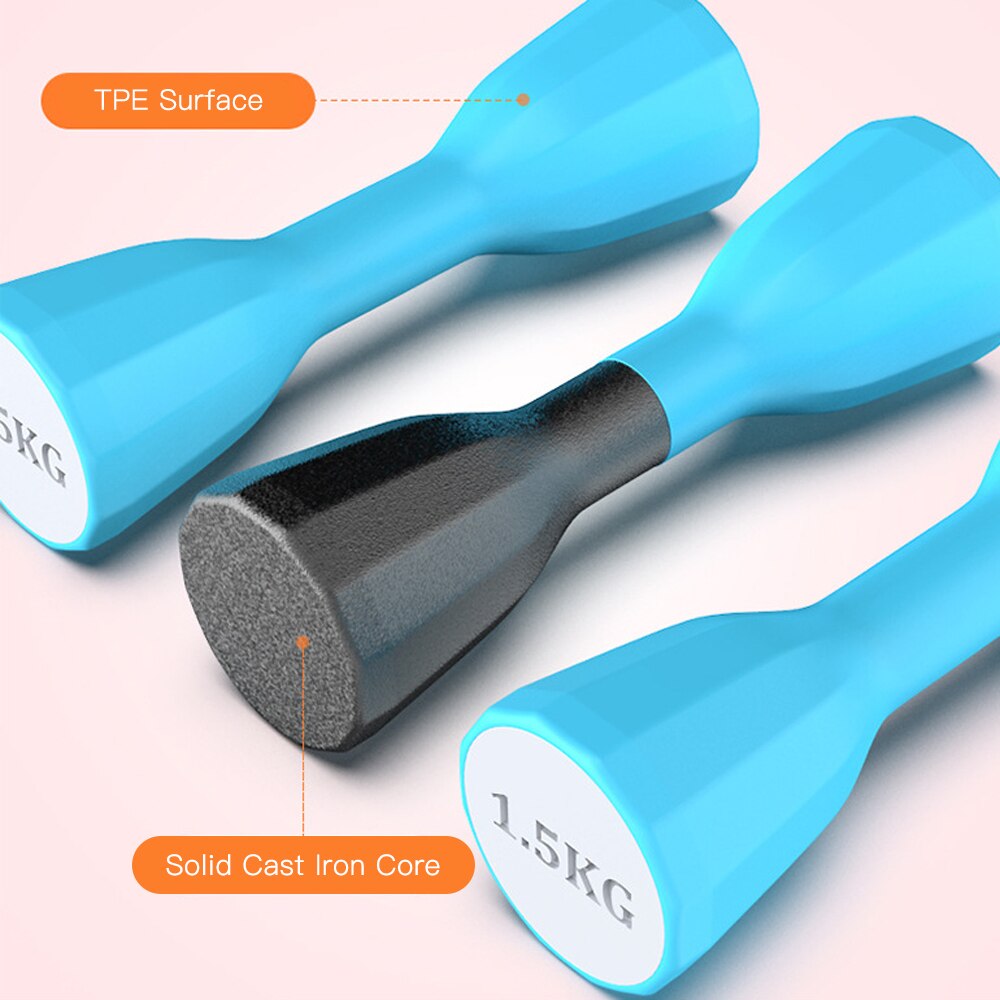 Haltères de Fitness pour hommes et femmes, 1 paire, ensemble de poids, gymnastique à domicile, exercice de force, 2kg/pièce