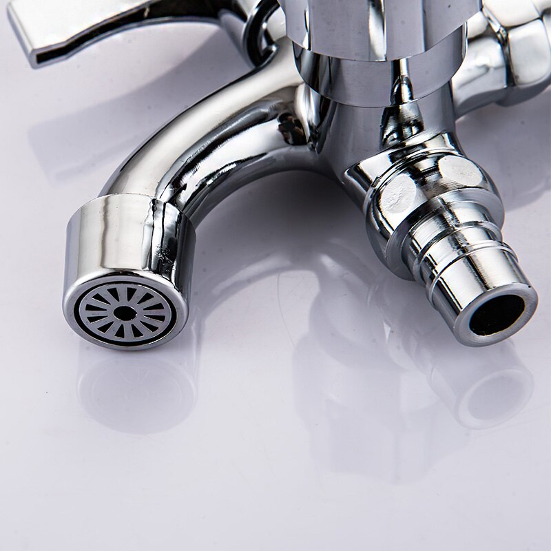 Wall Mounted Outdoor Garden kitchen Faucet Stainless Steel Double Using Bibcock Tap Cold Water Tap Toilet Shower Bidet Faucet