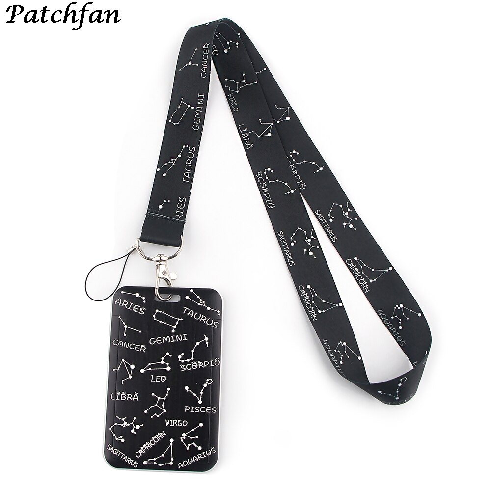 AD199 Patchfan Constellation Multifunctionele Mobiele Telefoon Zwarte Nek Lanyards Voor Sleutels Id Badge Hals Webbing