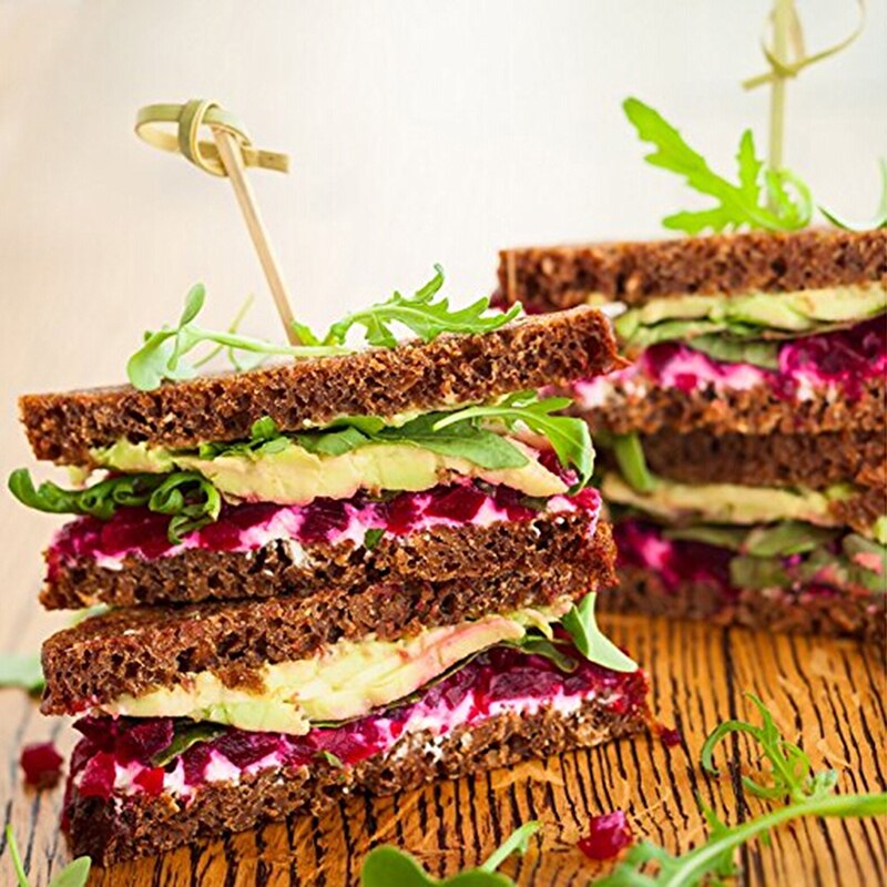 100pcs/pack Disposable Bamboo Food Picks Fruit Fork Sticks Buffet Cupcake Toppers Cocktail Forks Wedding Festival Decoration