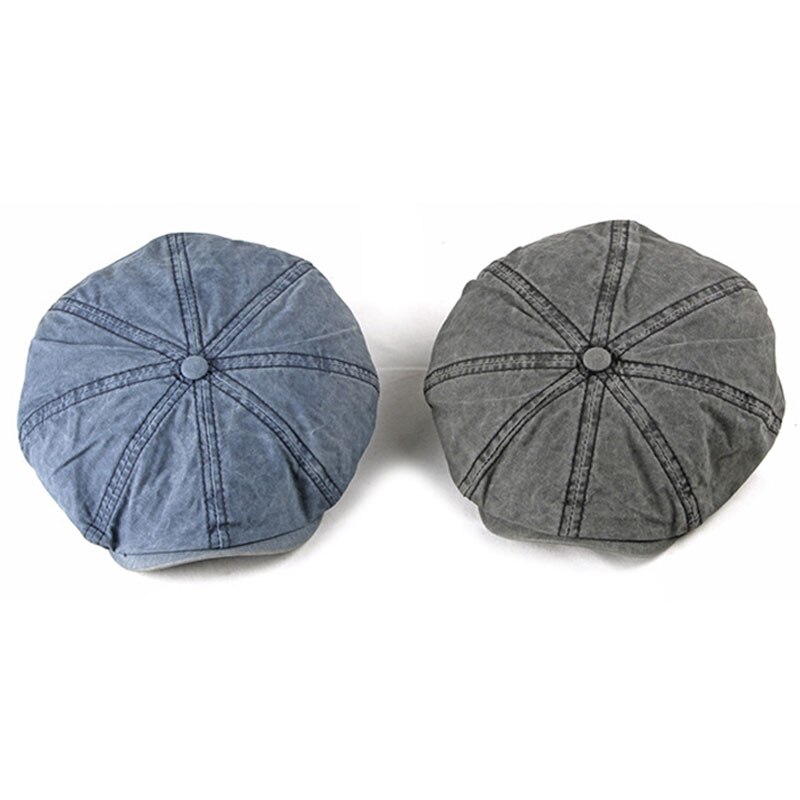 Gorro vintage de ocho hojas para hombre, gorra de algodón lavada para newsboy, Boina informal para exteriores, gorro plano octogonal, sombrero de Pintor británico para otoño