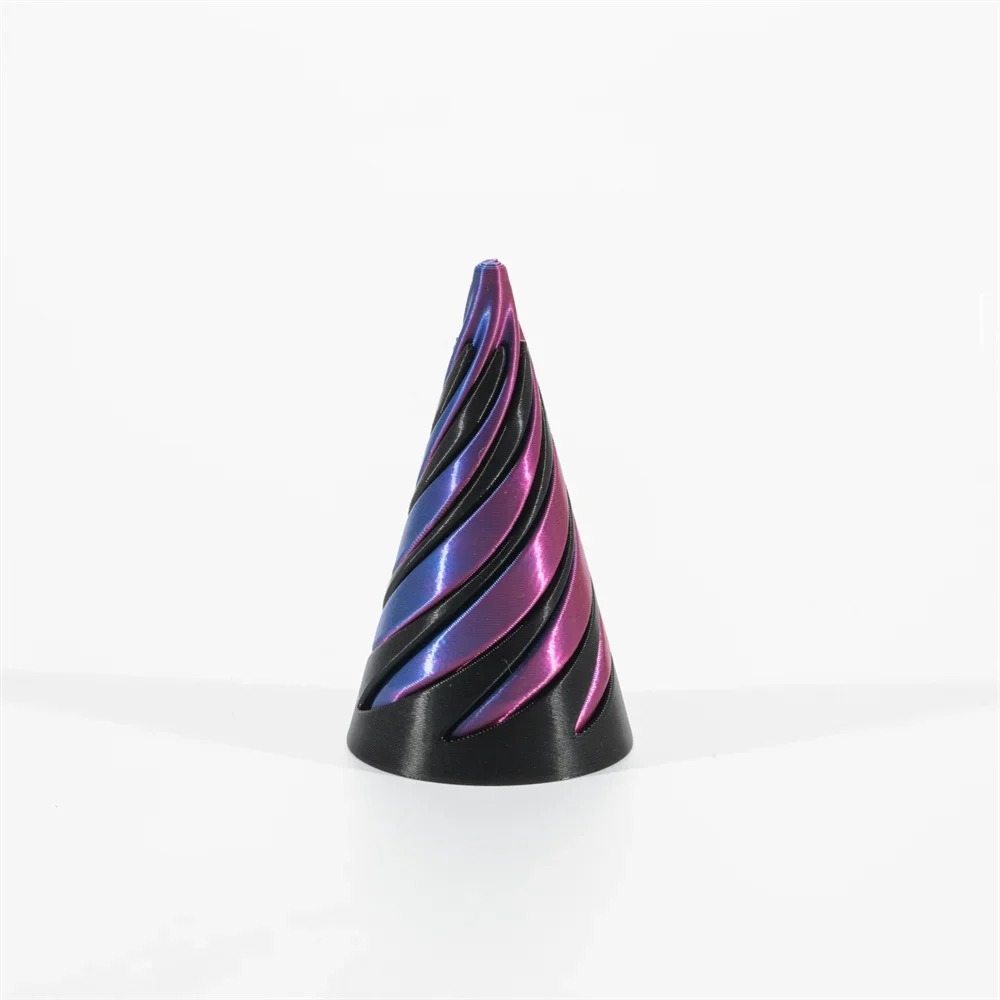 Juguete de cono en espiral impreso en 3D, escultura de paso de pirámide imposible, juguete de pirámide, Mini ilusión de hilo Vortex: Gris claro