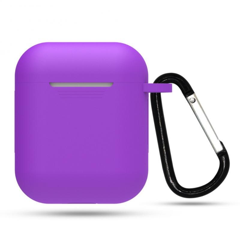 Mini Soft Silicone Case For Apple Airpods 1/2 Shockproof Cover For Apple AirPods 2/1 Earphone Cases for Air Pods Protector Case: 14 Purple