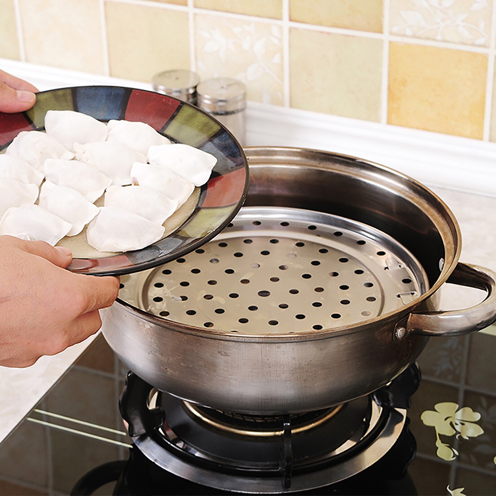 Trípode multifunción para cocinar al vapor, utensilios de cocina de acero inoxidable, duradero, bandeja para cocción al vapor, accesorios de cocina, 1 ud.
