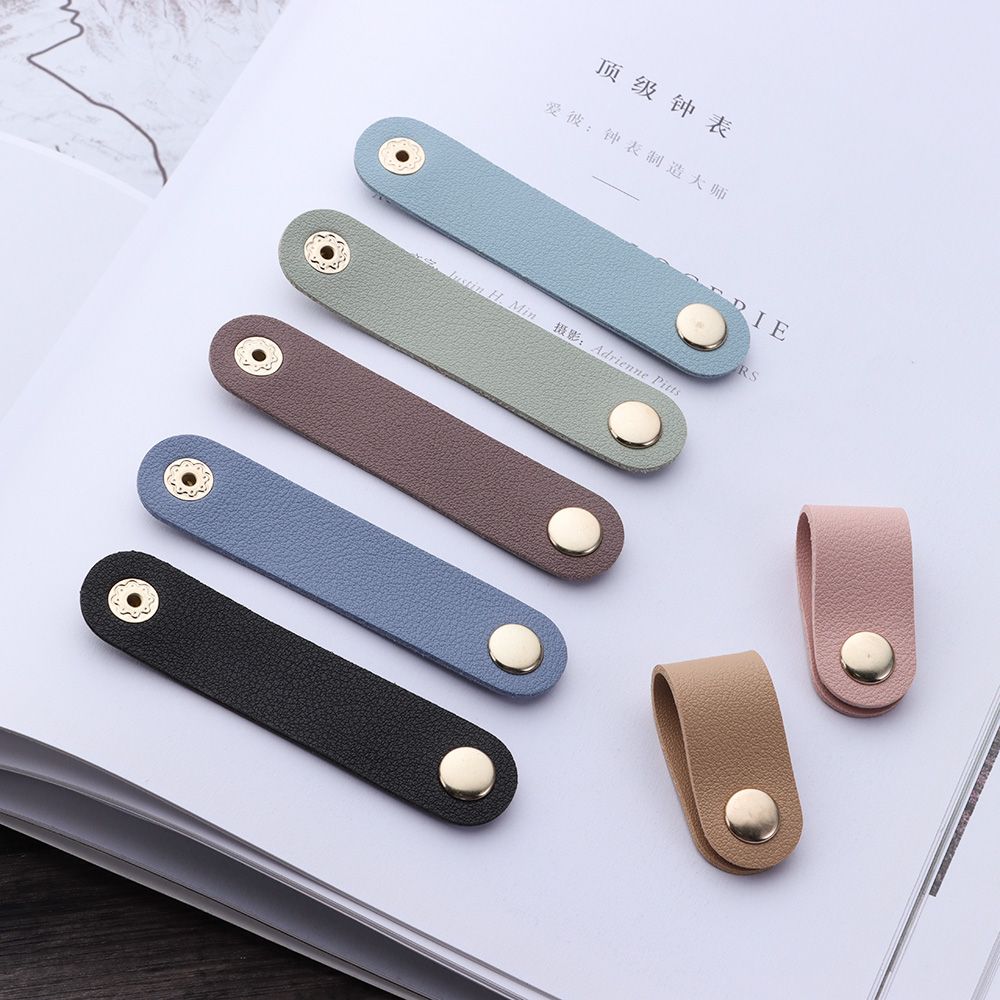 Cable Organizer Leather Wire Binding Data Cable Tie Management Bobbin Winder Marker Holder Tape Lead Straps Cord Holder