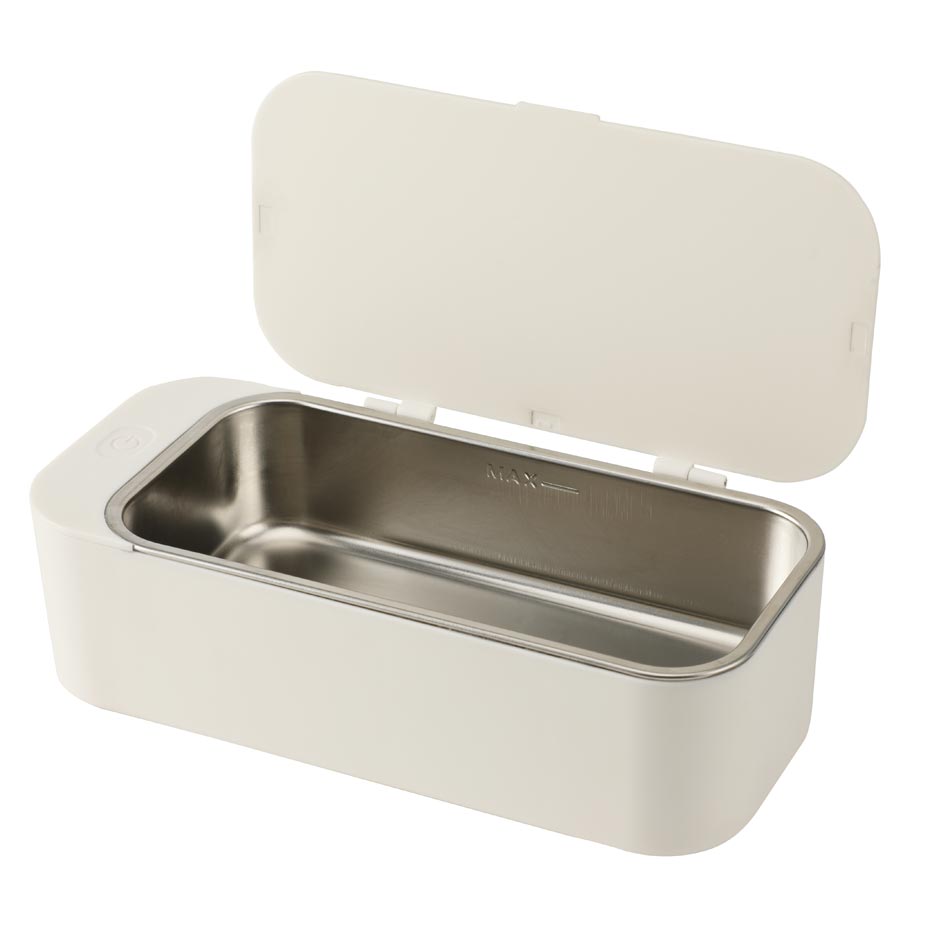 Ultrasonic Cleaner Stainless Steel Washing Bath Machine Glasses Jewelry Watch Denture Mini Ultrasound Wave Cleaning Tank: White / EU