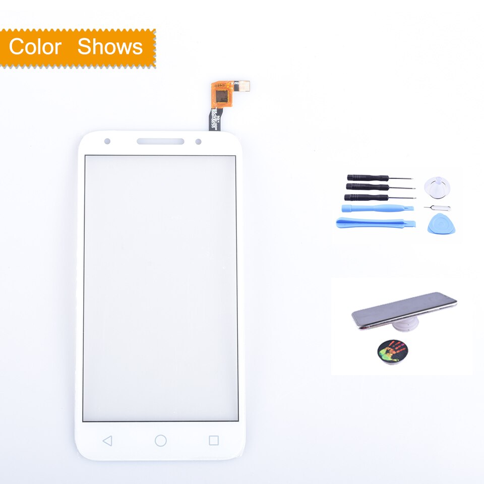 Para Alcatel One Touch U5 5044D 5044I 5044 T 5044Y OT5044 5044R pantalla táctil Panel táctil digitalizador frontal LCD de 5,0": white with gift