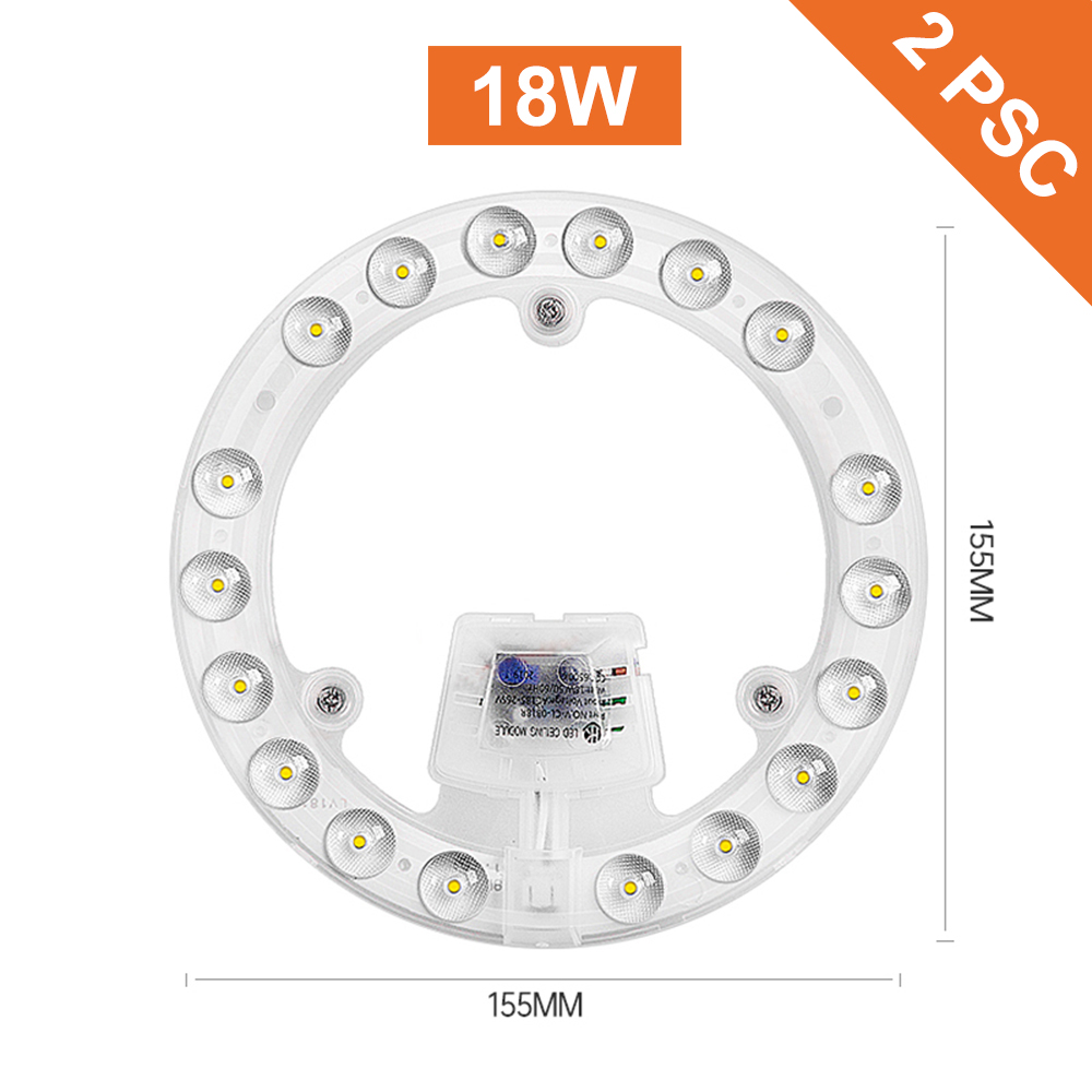Modulo plafoniera a portato 220v 12w 18W 24W 36W 48W 72W Pannello portato Luce di ricambio Ventilatore a soffitto Lampada da parete Modulo rotondo: Bianco caldo / 1w