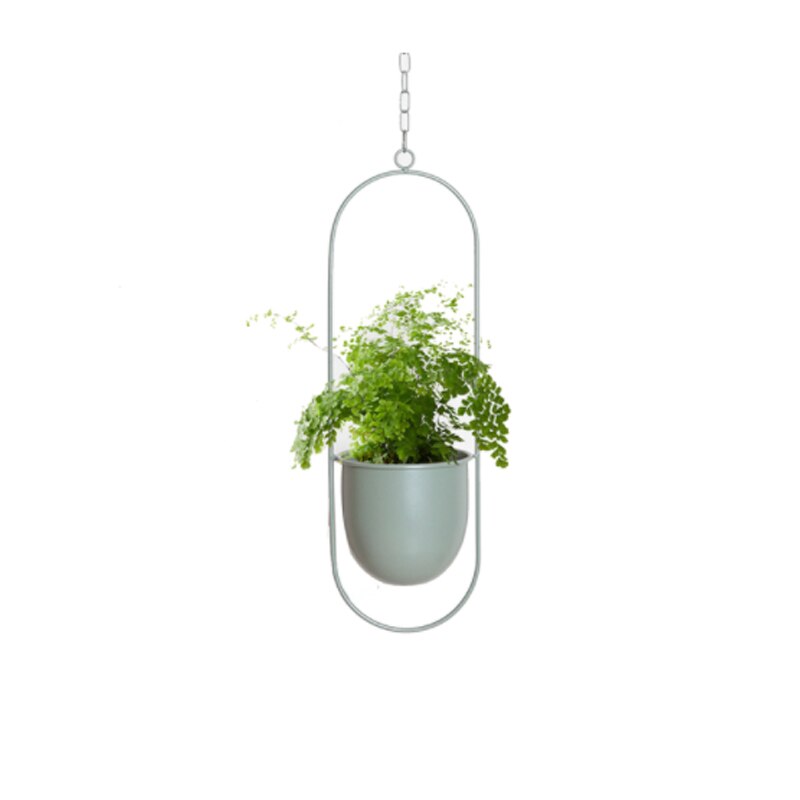 Macetas colgantes de hierro para colgar Flores, cesta de macetas de montaje oscilante en la pared, cadena de maceta decorativa para decoración del hogar y balcón
