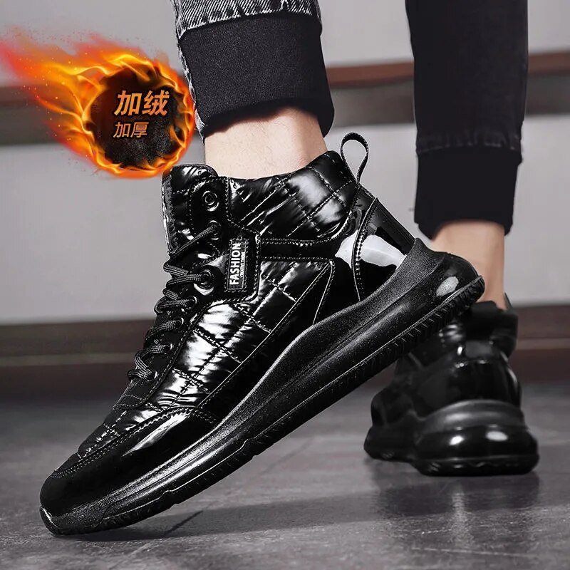 Bottines de neige en fourrure épaisse pour homme, – Grandado