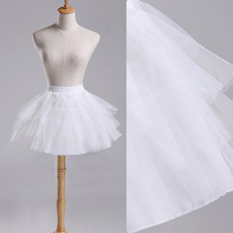 Mode Meisjes Prinses Rok Effen Kleur Elastische Taille Bruidsmeisje Bruiloft 4 Layer Onderrok Meisje Tutu Mesh Rokken NSV7