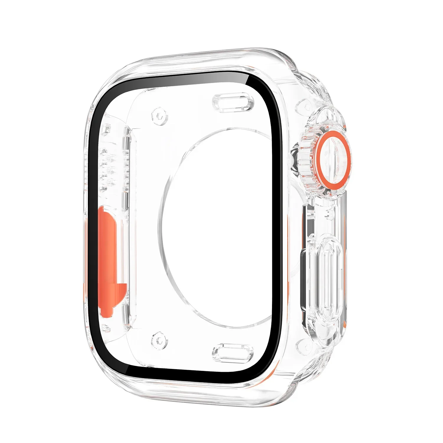 Change To Ultra 360 Full Cover Case for Apple Watch 45mm 44mm Tempered Glass Screen Protector for IWatch Series 9 8 7 6 SE 5: WHITE / 2 - 3.9 Inches