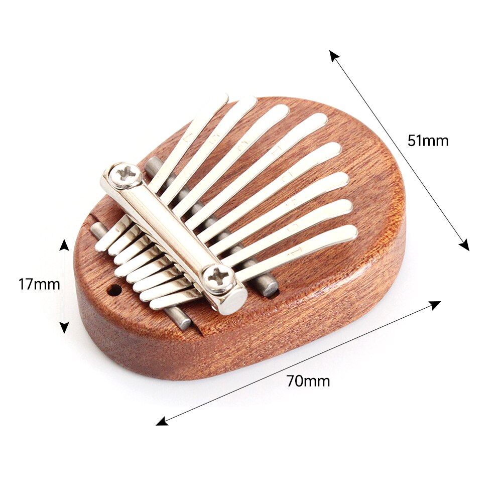 Mini Kalimba 8 Keys Thumb Piano Great Sound Finger Keyboard Musical Instrument Cute Accessory Pendant for Kids Girlfriend
