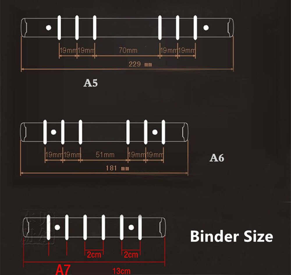 Personal A5 A6 A7 6 Hole Clear Binder Cover Rainbow Soft PVC Notebook Round Ring Protector with Snap Closure DIY Journal Cover
