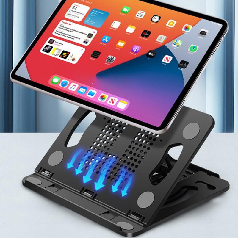 360 ° drehbarer laptopständer mit kühlung, rutschfester notebookhalterung und höhenverstellung