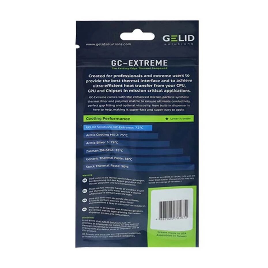 Gelid gc-extreme 2.0g 3.5g stk cpu kjøleribbe vifte termisk fett vga pasta sammensatt prosessor kjøler kjøling kjøleribbe gips