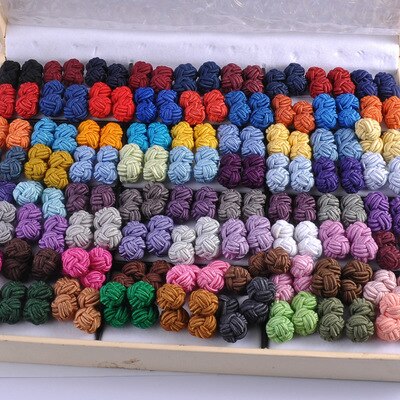 10 pairs/lot Silk Knot Cufflinks Upscale Men's Classic Double Rope Ball Knot Shape Cuff Links Handmade Silk Knots Cuff Link: Mix leave messages