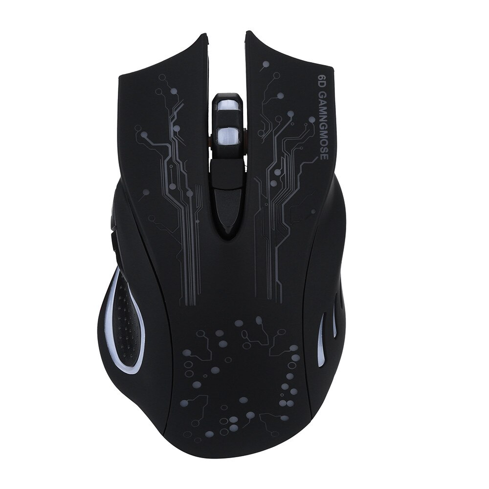 VOBERRY USB Wired Mouse 5500DPI 6 Buttons Gaming Mouse Black White Optical LED Backlit Ergonomic Game Mice For PC Laptop: Black
