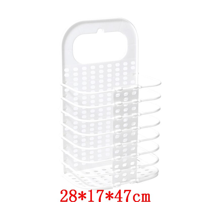 Portable Wall Hanging Laundry Basket Underwear Socks Barrel Bucket Clothing Storage Bag Foldable Bathroom Laundry Organizer: White S