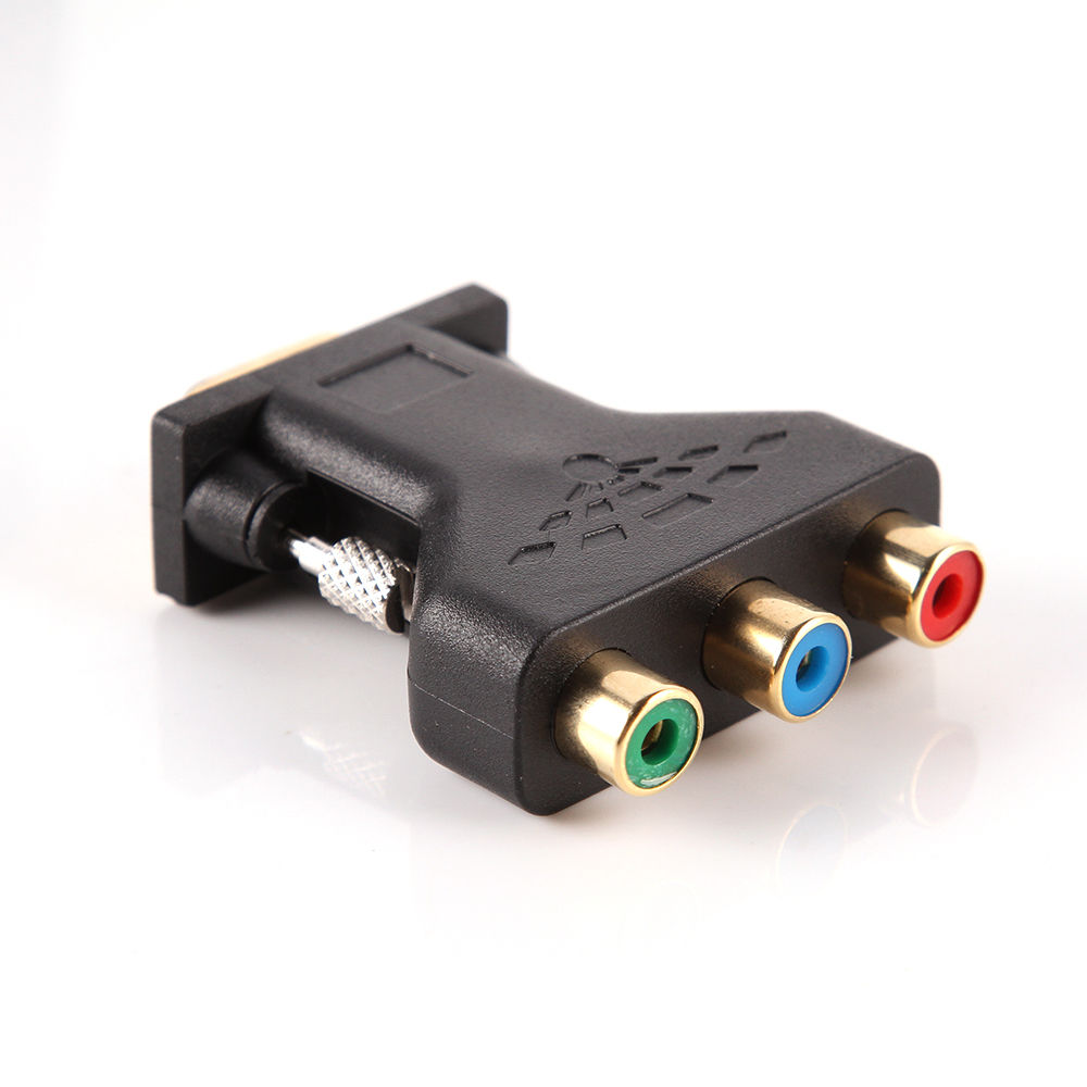 VGA Male To 3RCA Adapter Converter 15Pin PC Computer to Projector TV DVD