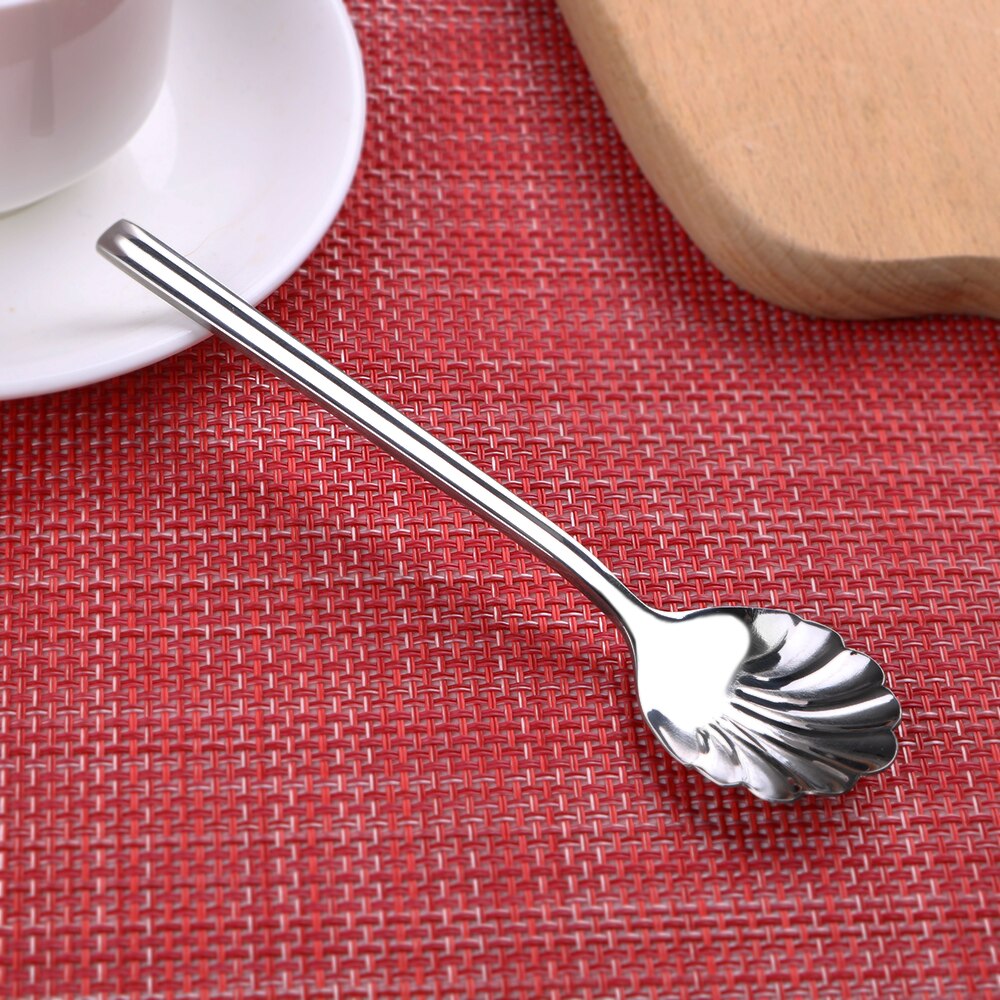 Leuke Shell Lepel Koffie Lepel Voor Bar Party Mini Rvs Servies Ijs Dessert Lepel Thuis Keuken Accessoires