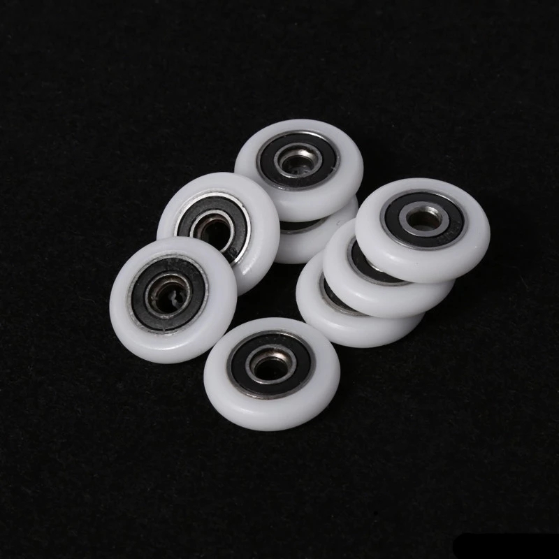 8 STKS Wielen Kit Voor Douchecabine Deuren Wiel 23 25 27mm Top Bottom Dubbel Met Knop Mount voor Glas: Roze / 25mm