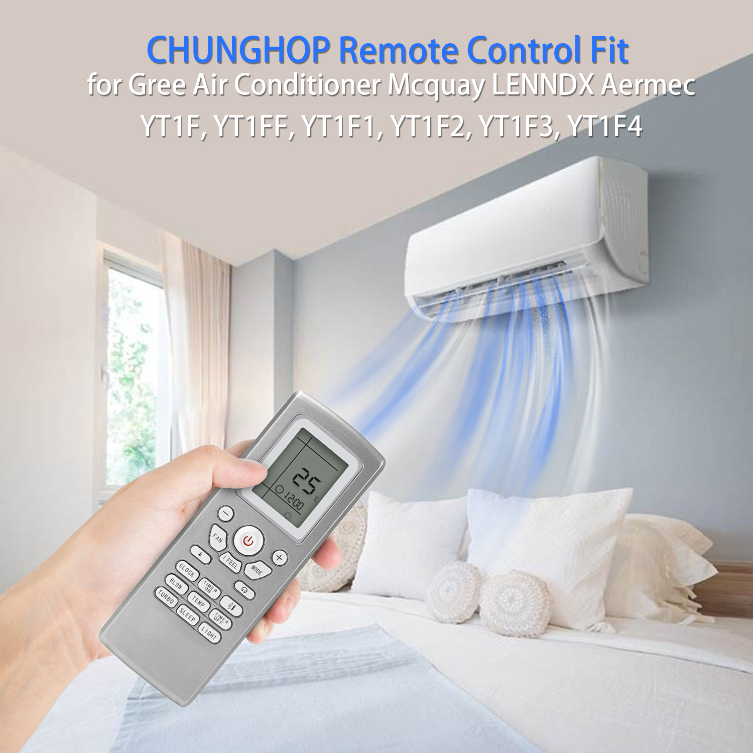 Remote Control Use for GREE Airlux Trane YT1F YT1FF YT1F1 YT1F2 YT1F3 YT1F4 Air Conditioner Conditioning Controller