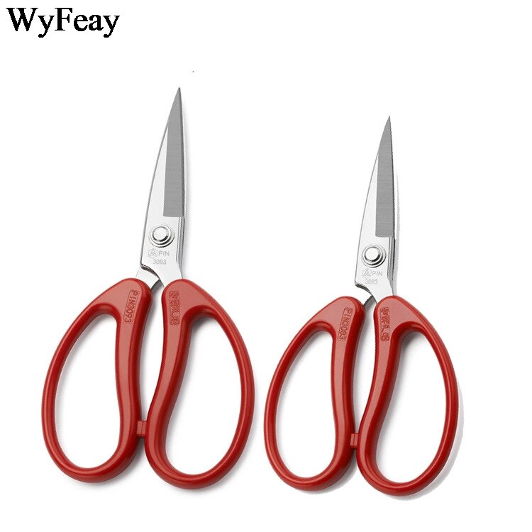 Stainless Steel Sewing Scissors Plastic Strong Civilian Shears Cutter Kitchen Embroidery Leather Fabric Household Scissors Tools