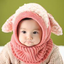 Børn baby sweater hue varm strikkehue dejlig behagelig til vinter udendørs fødselsdag for piger drenge: Lyserød