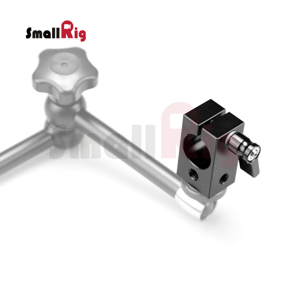 SmallRig Camera Single Railblock 19mm Rod Clamp Dslr Rig w/ Four 1/4" Threads, Wingnut-Black - 1063