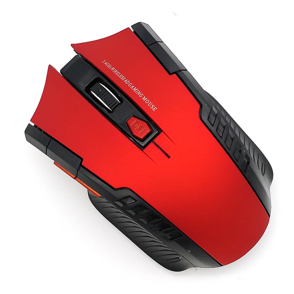 2000DPI 2.4GHz Wireless Optical Mice Gamer Wireless Mouse with USB Receiver Mause for Computer Laptop: Red