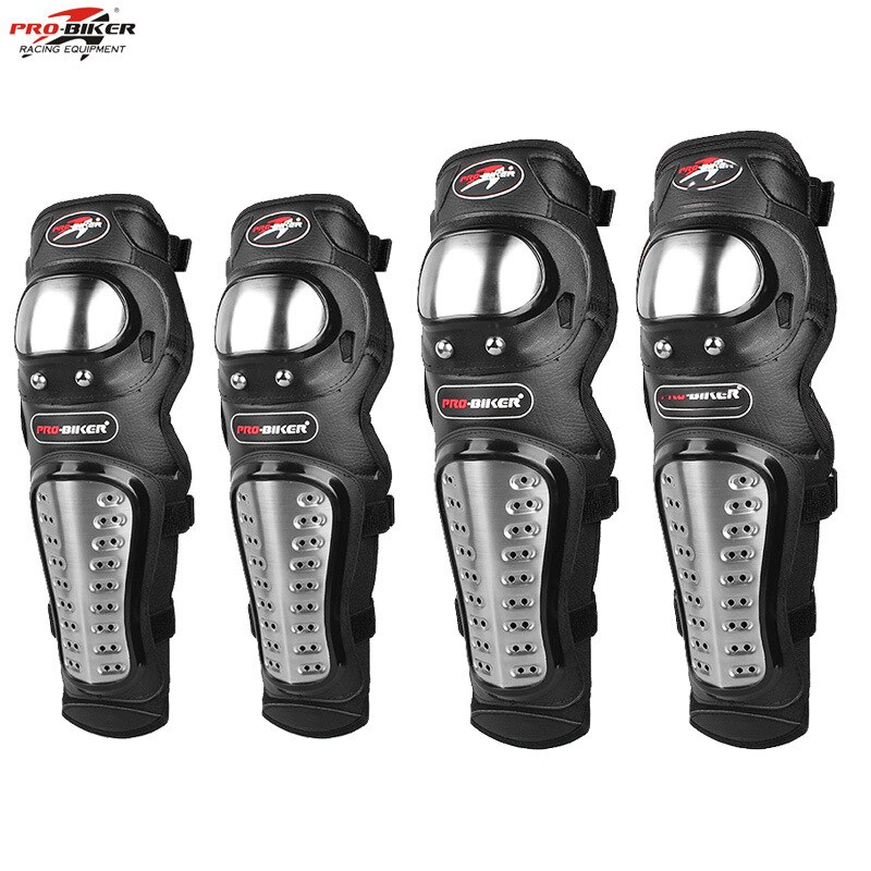 4Pcs/set Protective gear Motorcycle Protector Knee Pads Elbow Protector Stainless Steel Cross-country Protect Guards Lightweight
