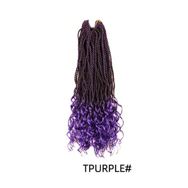 Synthetisch Haar Vlechten Ombre Vlechten Haarverlenging Vlecht Haar Paars Zwart Gemengde Kleuren Gehaakte Vlechten: T PURPLE