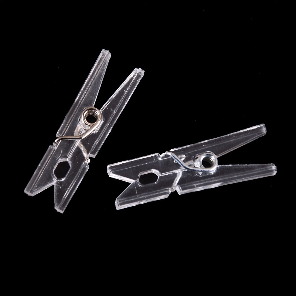 20 PCS 25m Mini Spring Clear Transparent Clips Clothes Photo Paper Peg Pin Clothespin Craft Clips Party Home Decoration