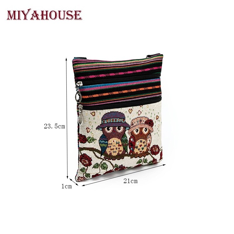 Miyahouse Variopinto Del Fumetto Elefante Stampato Messenger Bag Mini Flap Bag Borsa A Tracolla Borsa di Tela Per Le Ragazze Signore di Estate Piccola Borsa