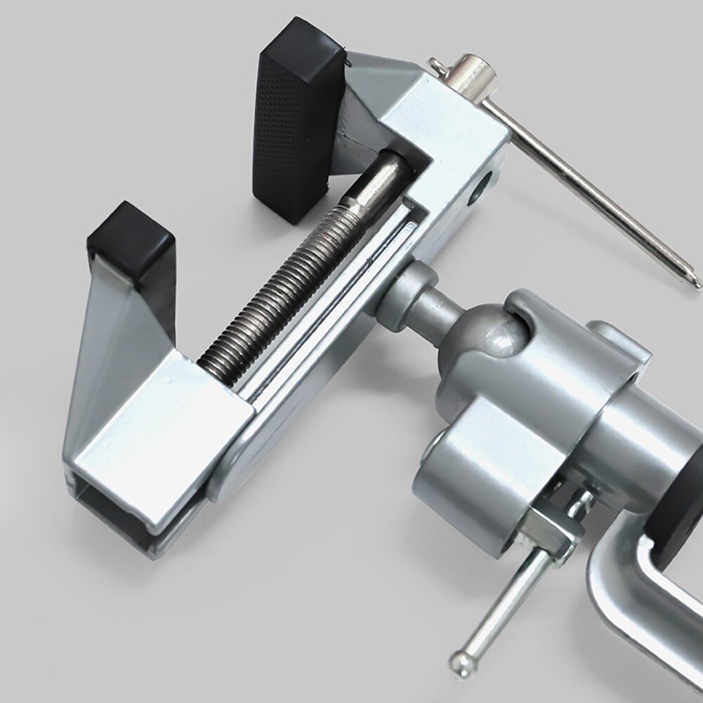 360° Aluminum Alloy Rotating Table Vise Table Grinder Holder Swivel Bench Vise Clamp Electric Drill Stand Metal Working Tool