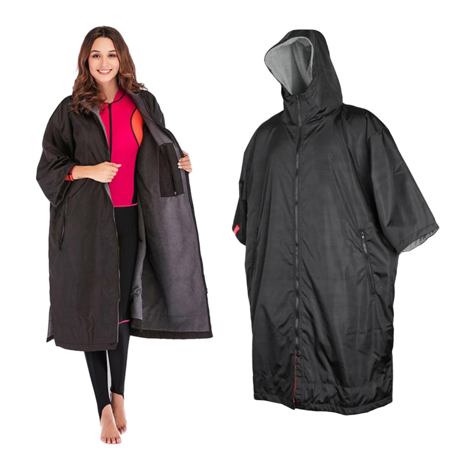 Robe à langer de Surf unisexe, manteau de natation en plein air à capuche pour adultes, veste coupe-vent résistante aux intempéries, Parka de natation avec poche intérieure