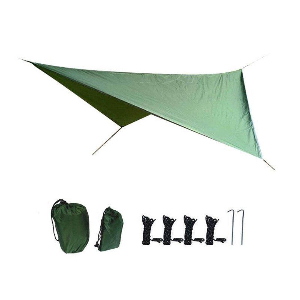 Ultraleve 5 cores barraca de lona à prova dwaterproof água 350x280cm sombra acampamento ao ar livre rede chuva mosca uv toldo do jardim dossel pára-sol: green