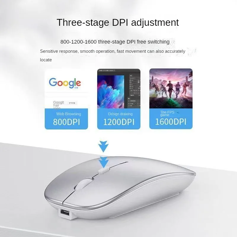 Draadloze muis voor laptop PC Bluetooth oplaadbare muizen Computer Stille muizen USB-muis Ergonomische gamingmuis voor Xiaomi Pad