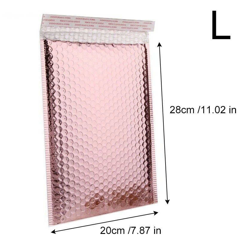 10x rosenguld plast polstret boble mailer kuvert emballage taske forhindre skader under: L