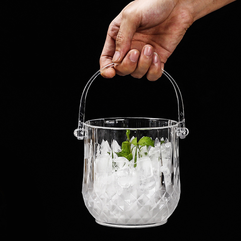 Acrylic Ice Bucket Bar KTV Plastic Ice Bucket Transparent Diamond Ice Bucket Champagne Bucket Beer Bucket