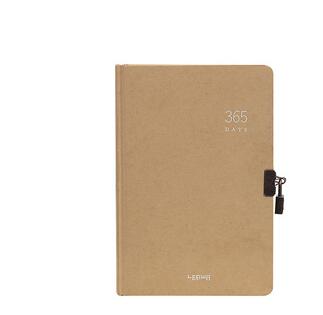 A5 Kraft Blank Notebook Notebook Journals with Lock, 384 Pages, Size: 145x215mm, with Page Number & Date, Lay Flat Binding: Yellow