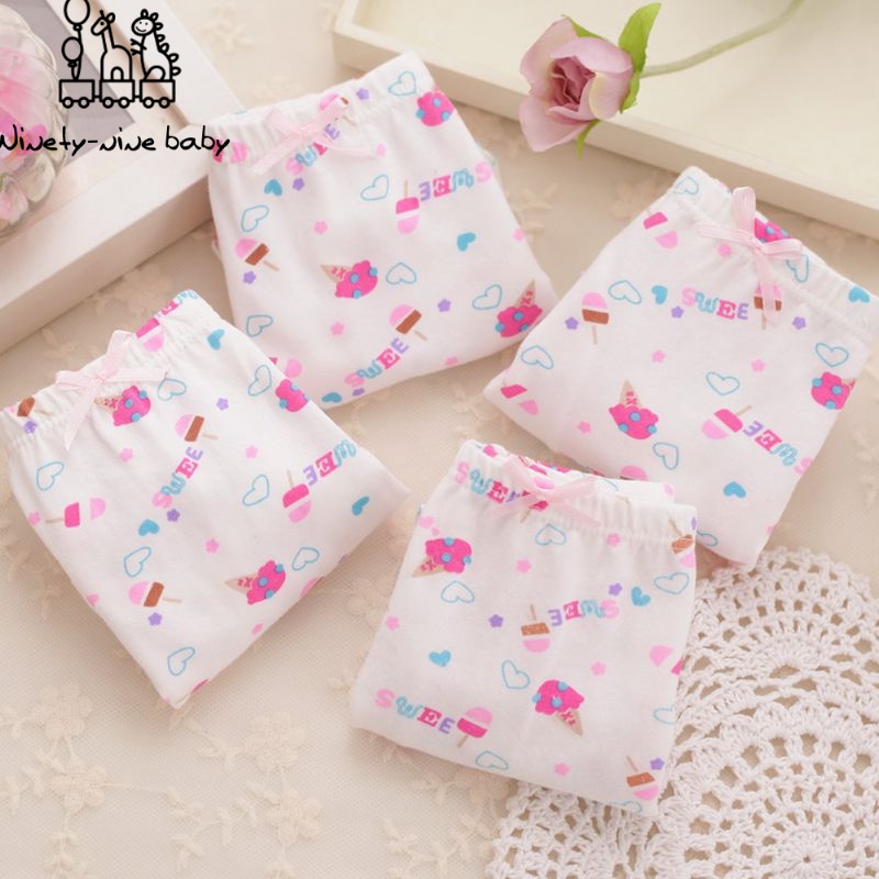 Girl Cotton Panties Children Comfortable &amp; Breathable Underwear Kids Cute Cartoon Printing Underpanties Baby Clothing 12pcs/pack