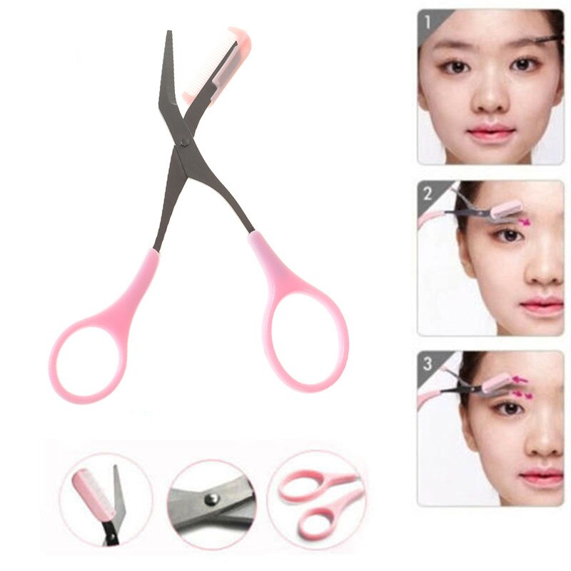 Más vendidos de cejas Trimmer tijeras con peine de pelo de de preparando la afeitadora cortapatillas de instrumentos removedores de maquillaje