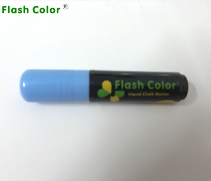 Flashcolor-rotuladores de tiza líquida de neón, 10mm, para tablero de escritura LED, plumas de escritura con efecto neón, 1 unids/lote, 8 colores: Blue