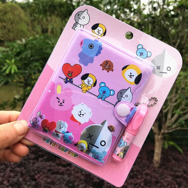 2022 Kawaii Journal Cute Cartoons Notebook Color Page Notebook Diary Agenda Notepad School kids Stationery: Beige